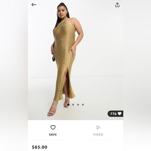 ASOS GOLD full length beautiful dress!!